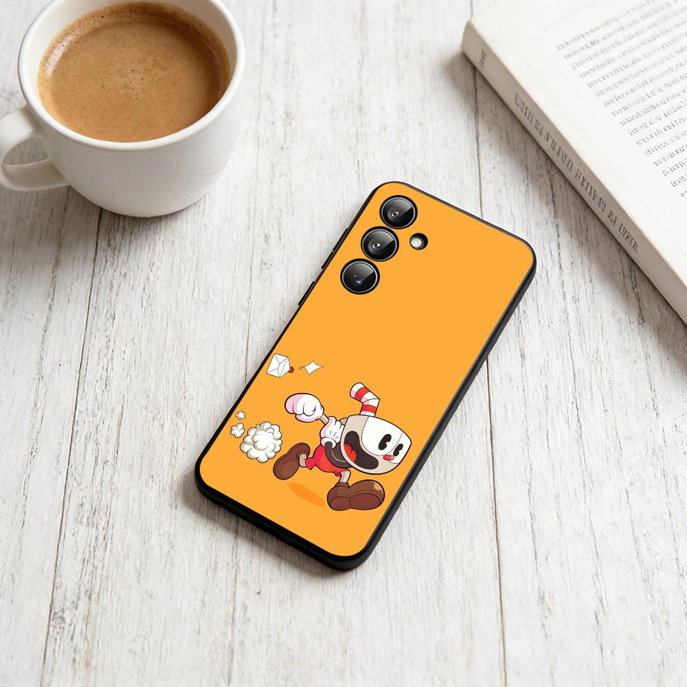 

Game Cuphead Phone Case For Samsung Galaxy A73,A72,A71,A70,A53,A52,A51,Soft Silicone Black Cover Samsung a50 30s 50s
