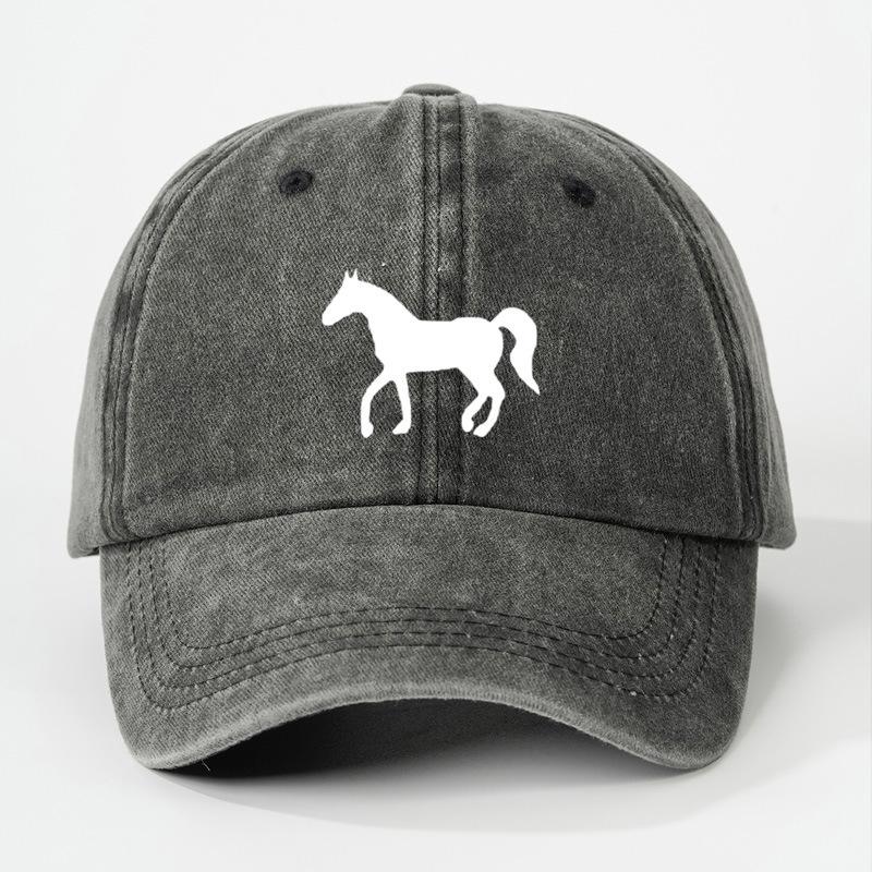 

All Season Baseball Cap For Unisex And Women Washed Cotton Fine Hors Print Snapback Hat Hip Hop Outdoor Sun Hat Wholesales