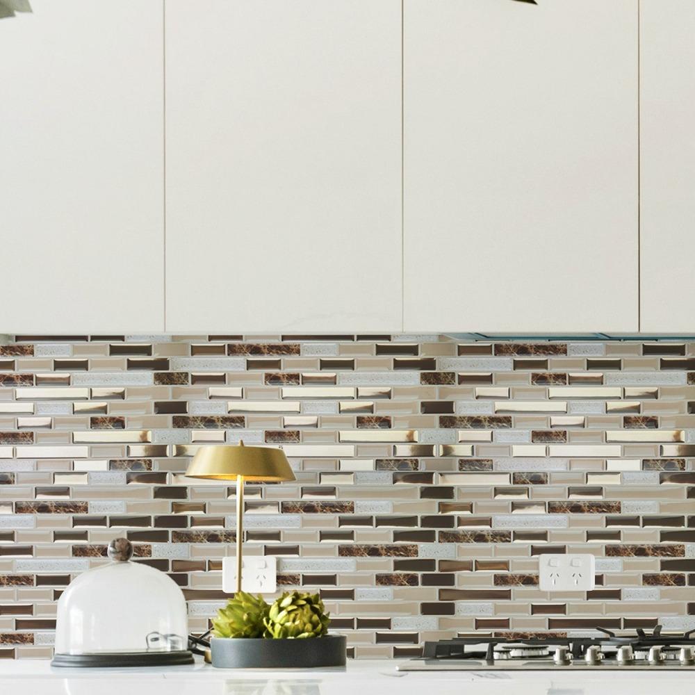 1 szt. DIY 3D Płytka Ścienna Naklejka Ścienna PVC Nowy Blat Kuchenny Dekoracja Pokoju