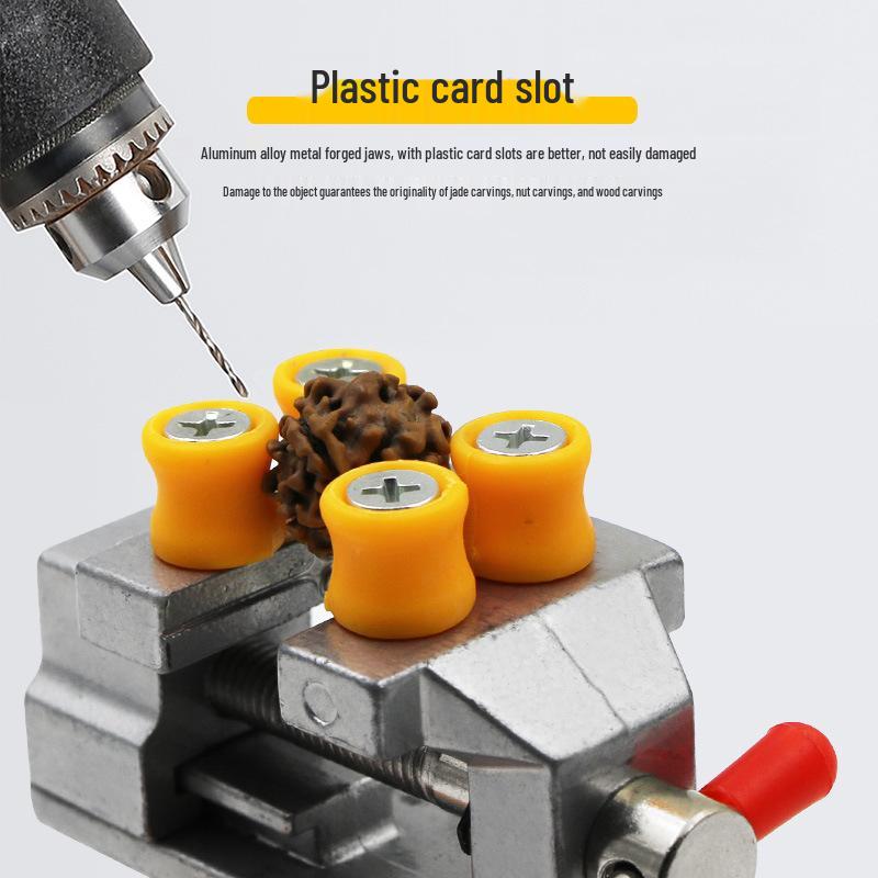 360° Rotatable Suction Cup Mini Bench Vise for Walnut Clamping