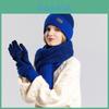 Conjunto de Chapéu Cachecol Luvas de Tricô Acrílico Com Proteção Contra Vento Calor Para Homens e Mulheres de Inverno ao Ar Livre