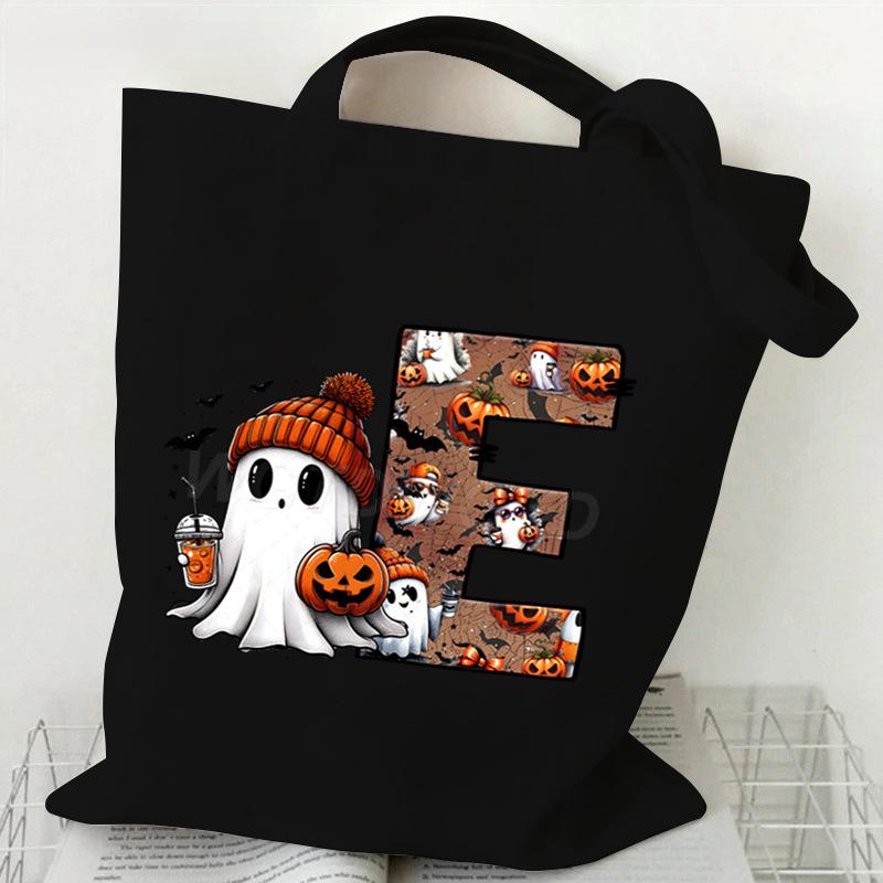 26 Letters Personalized Printing Trend Handbag Commuter Shoulder Bag Canvas Bag