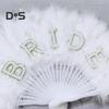 Vintage Feder Faltfächer Hochzeit Party Braut Handfächer Tragbarer Sommerfächer Dekoration Tanzperformance Requisiten Partyzubehör