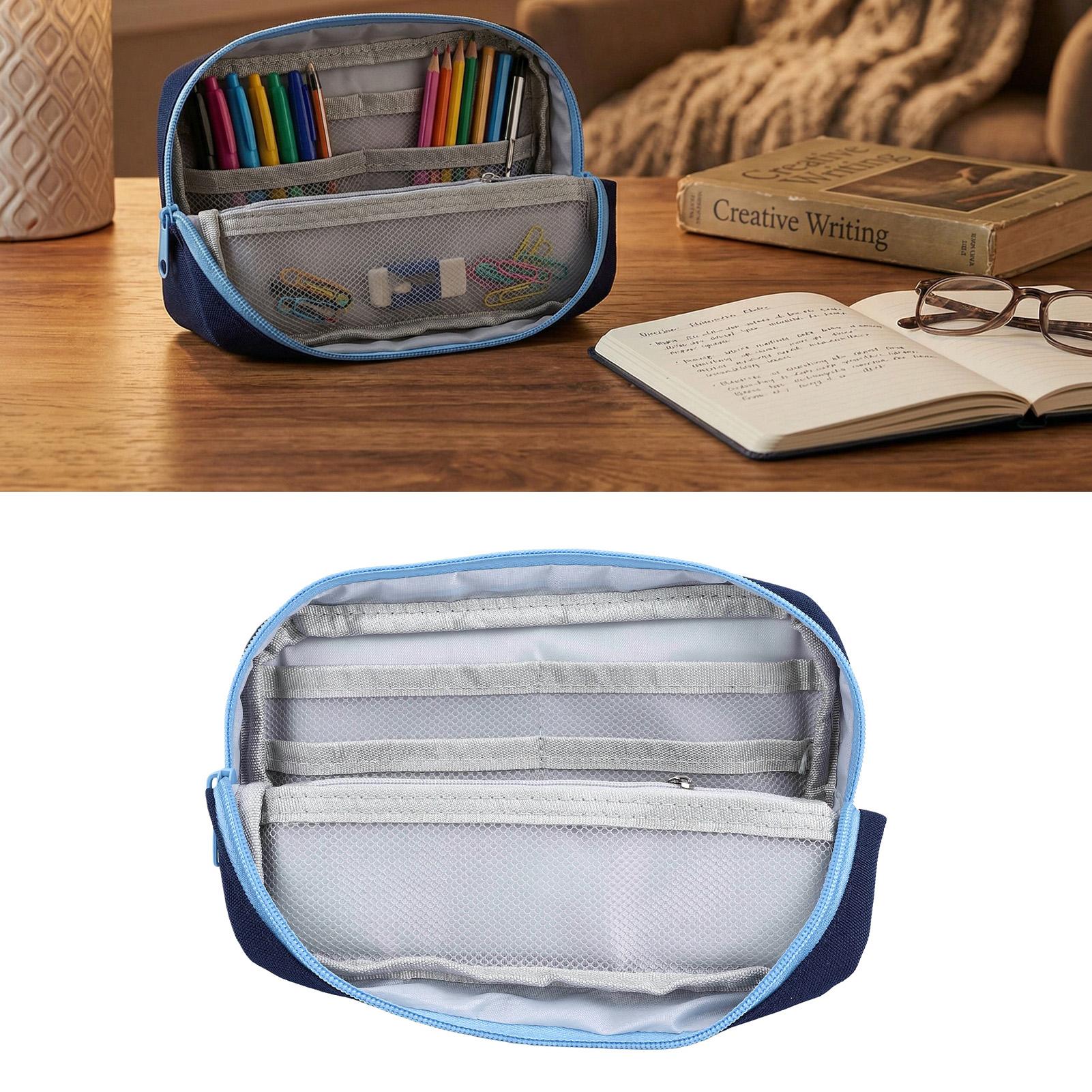 

Pencil Case Large Capacity Double Magnetic Standing Pen Pouch for School