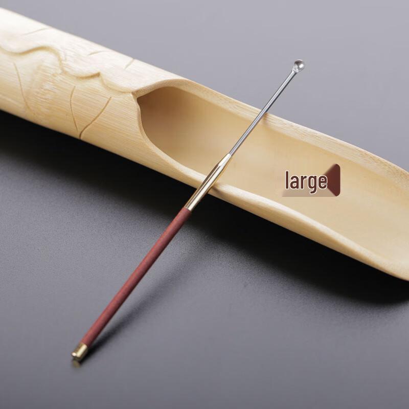 Red Sandalwood Handle Stainless Steel Ear Pick Set