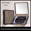 GECOMO Bamboo Charcoal Oil-Absorbing Sheets with Puff & Mirror - Control Shine Without Makeup Removal