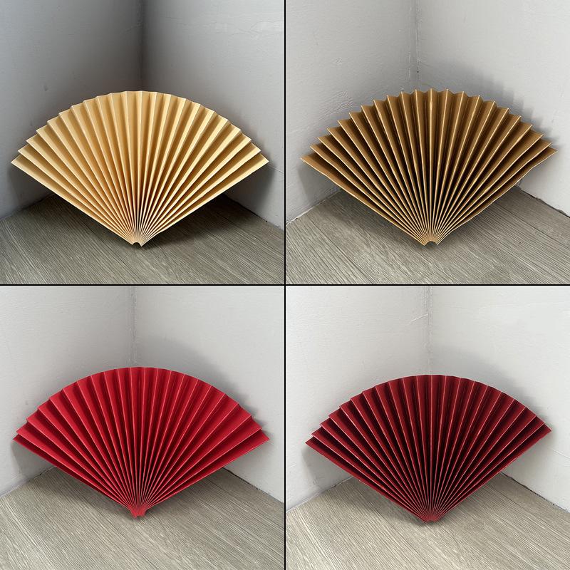 Roter halbkreisförmiger Bambuspapierfächer für Hochzeits- und Eventdekoration