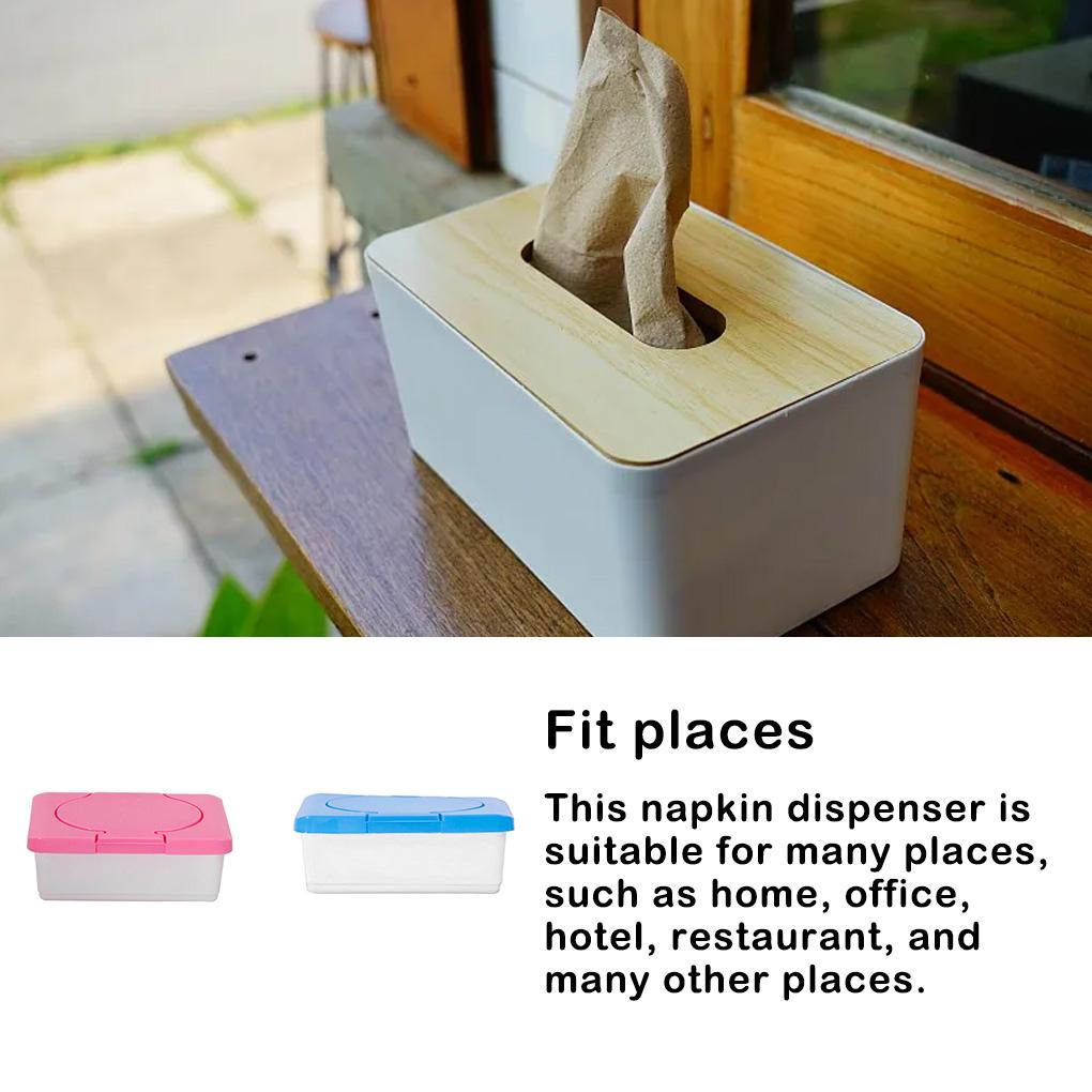Home Hotel Dustproof Waterproof Refillable Napkin Dispenser Bedroom Bathroom Napkins Box with Lid Case Organizer