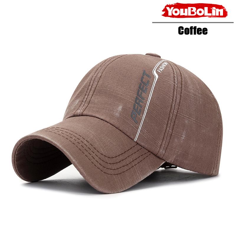 Spring/Summer Cotton Soft-Top Baseball Cap Washed And Whitewashed Perfect Letter Printed Sun Hat
