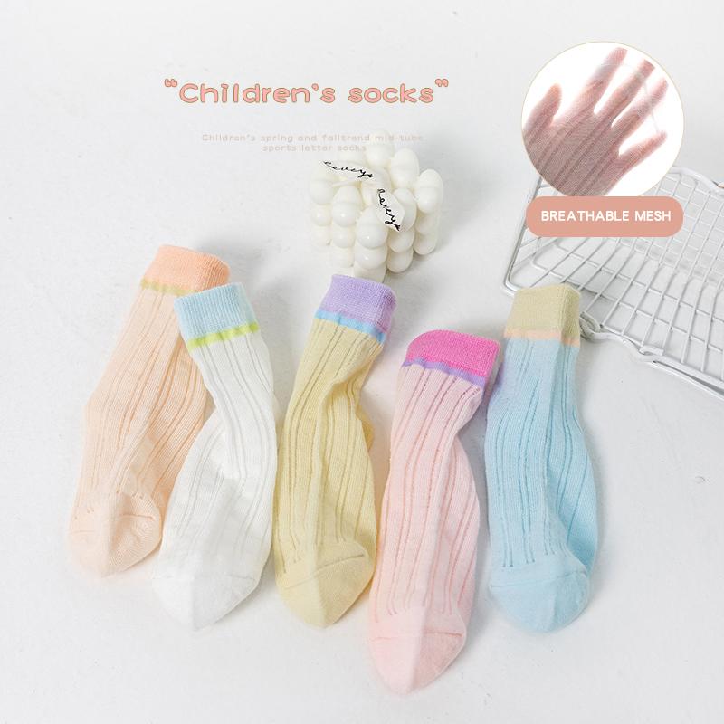 5/3 Pairs Mesh Dopamine Cotton Kids Socks Cool Breathable Lightweight Soft Comfortable Sports Half Socks For Child Boys Girls
