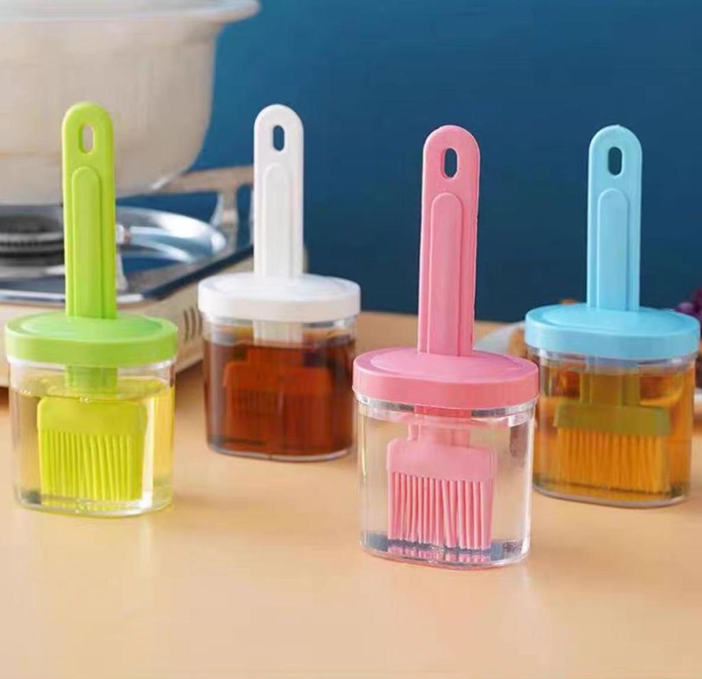 Oil Brush Pancake Oil Brush Integrated Oil Pot Brush With Bottle Kitchen Dustproof Household High Temperature Baking Tool