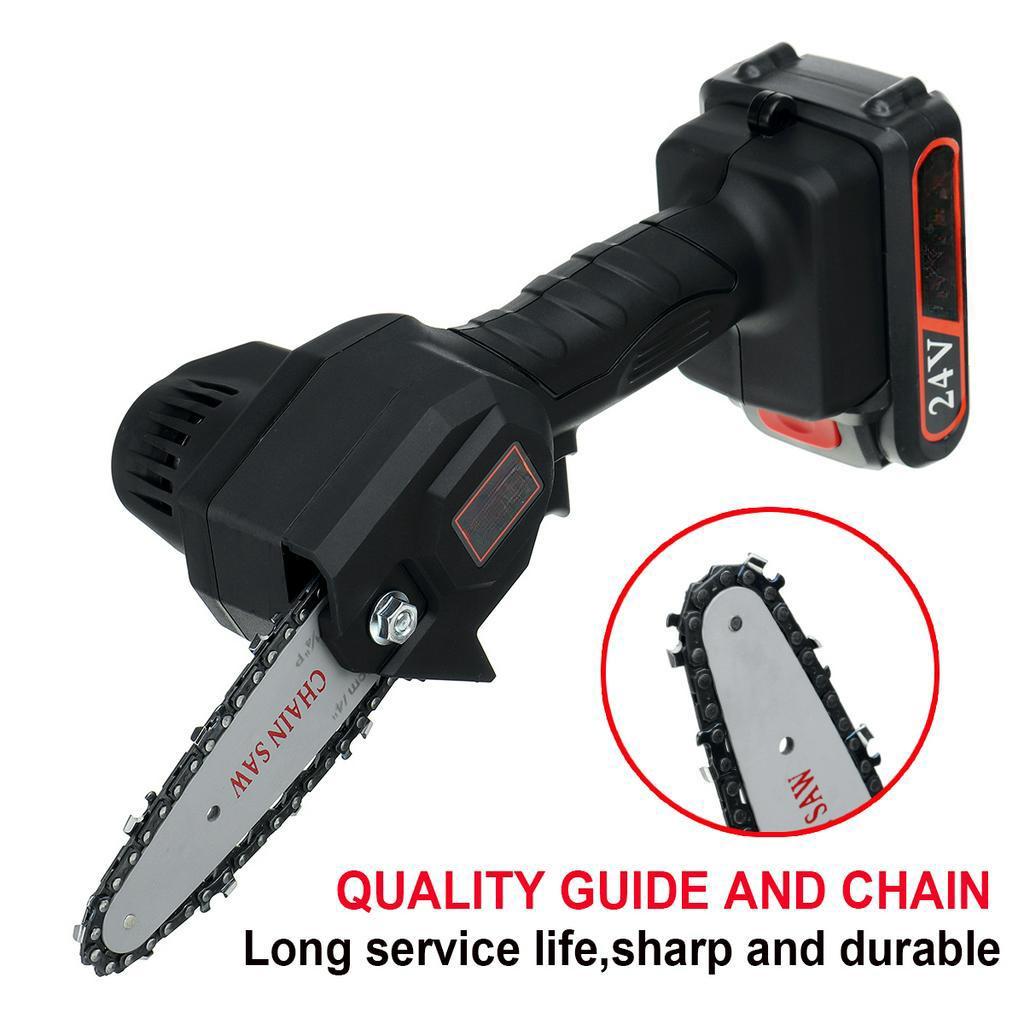24V 1680W Electric Saw Chainsaw Mini Portable One-Hand Saw Wood Cutters Bracket Brushless Motor with 1 Batterys