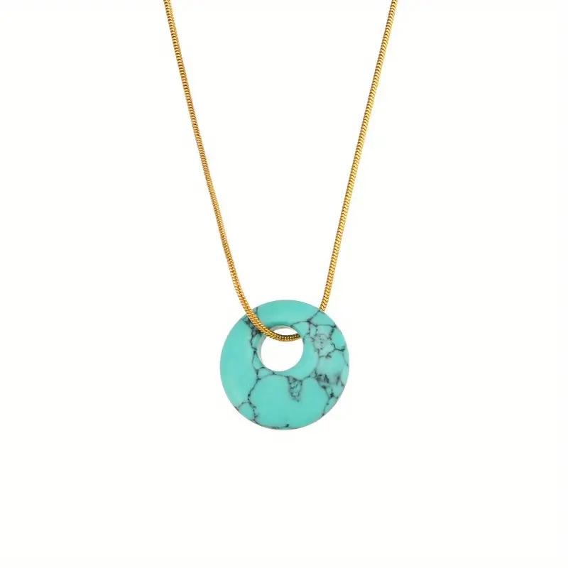 European and American fashion trends, peacock pendant, jewelry, niche luxury design, natural agate round pendant, necklace