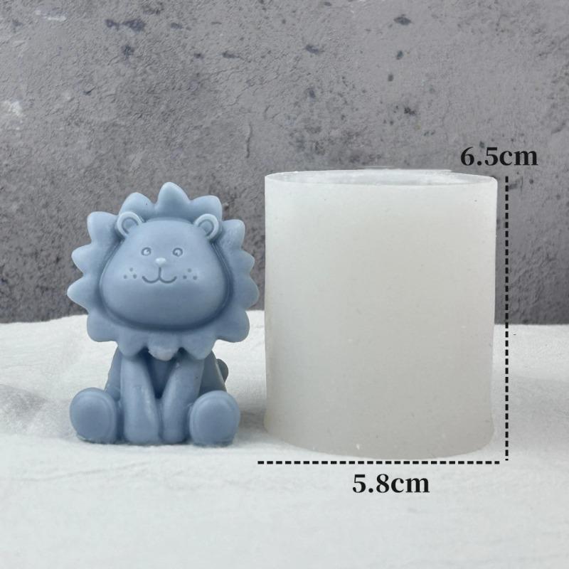 Cute Lion Silicone Candle Mold 3D Animal Soap Plaster Resin Cement Casting Molds DIY Chocolate Ice Cake Baking Tools Home Gift