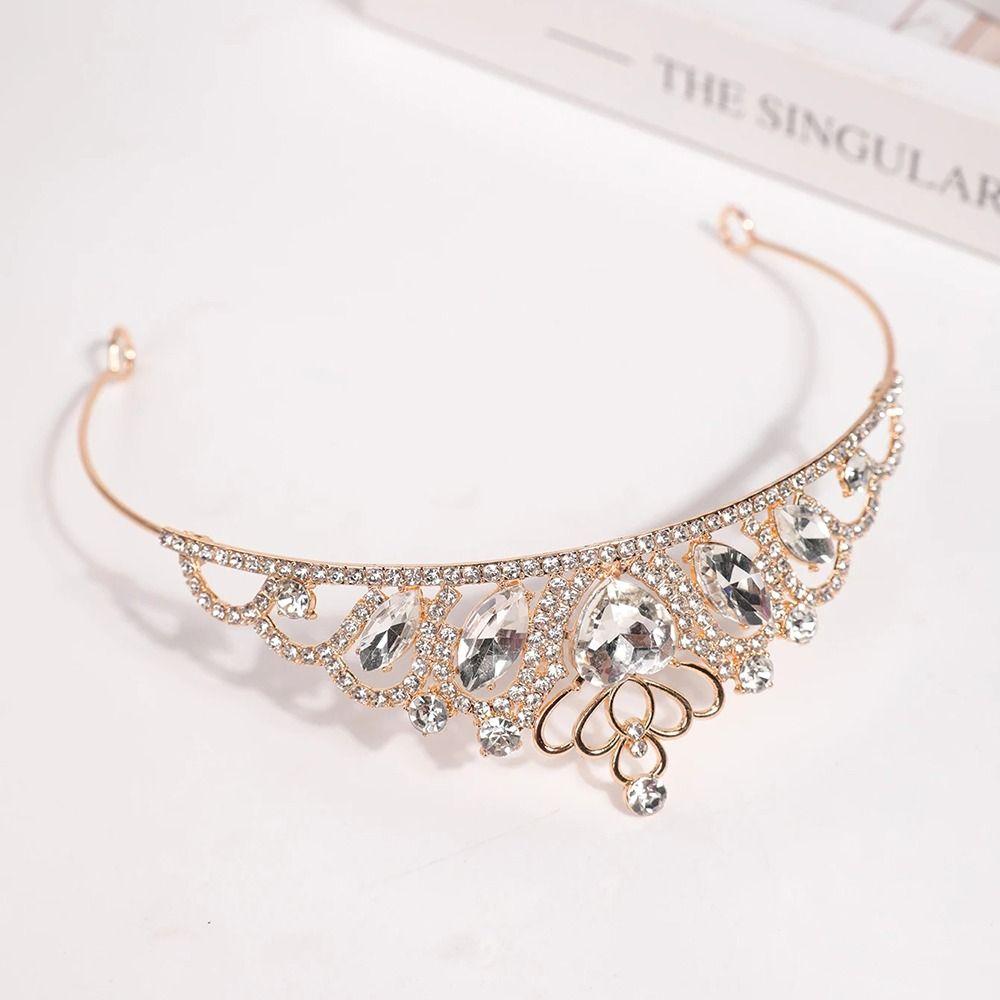 Heart-Shaped Crystal Headpiece Crown Bling Bling Children's Crown  Ballet Performance