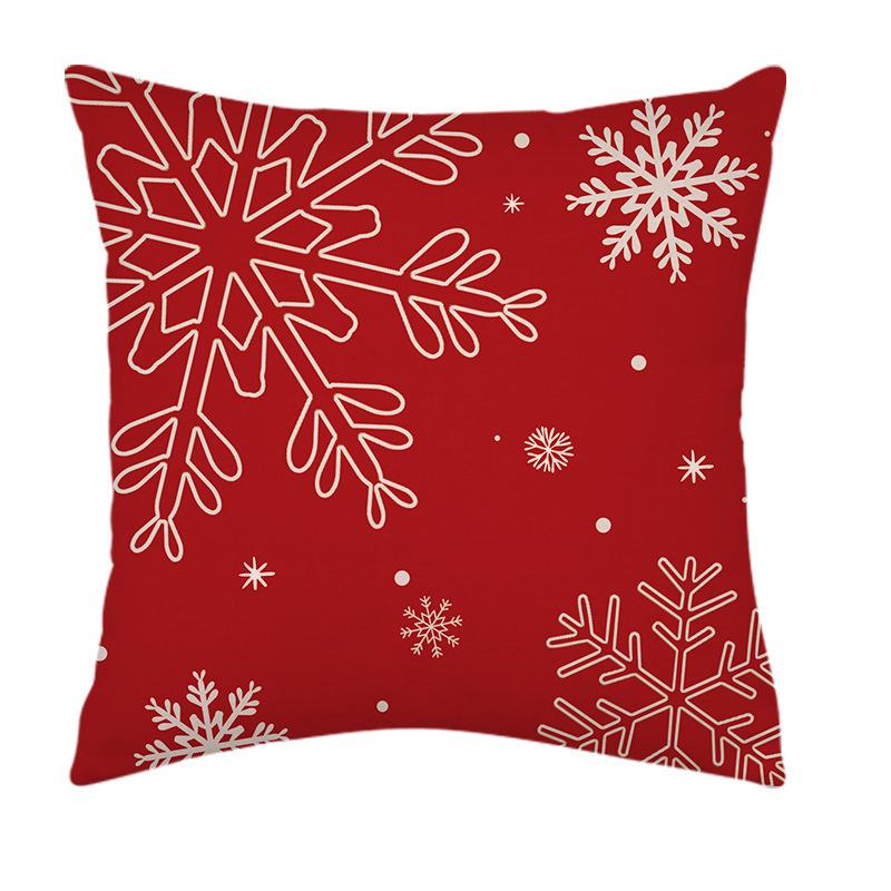 Christmas Pillow Cover Linen Single-sided Holiday Party Christmas Pillow
