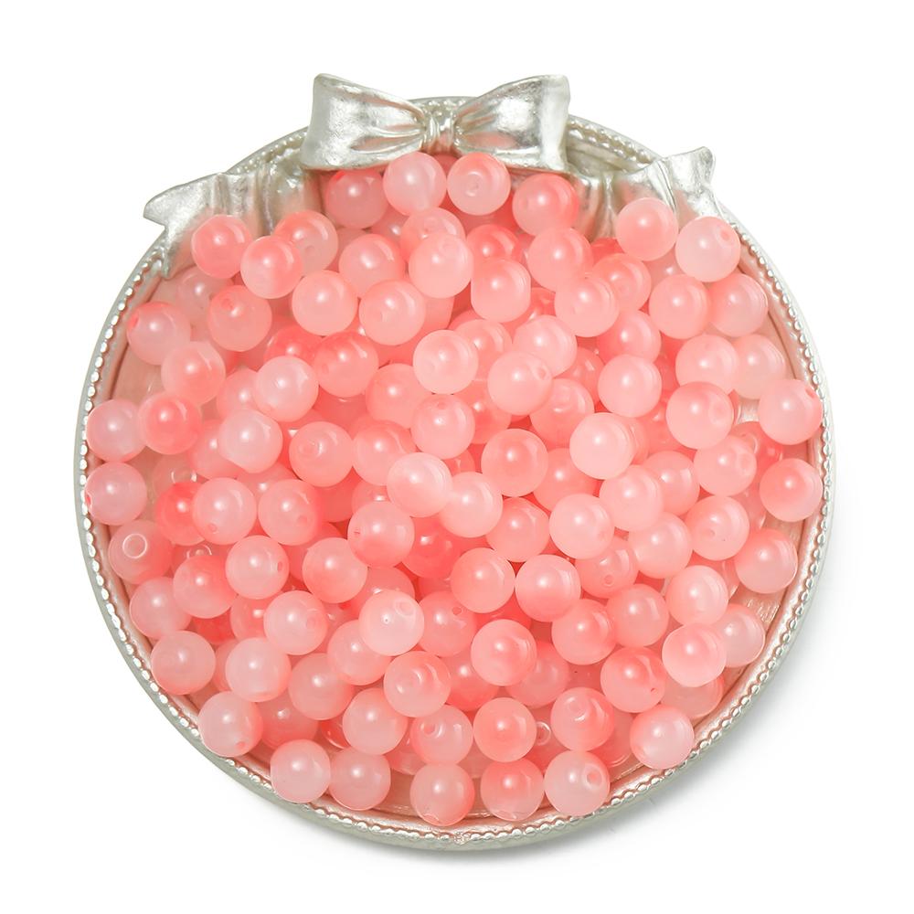 50pcs 8/10mm Double Color Jelly Result Round Glass Beads Loose Spacer Beads Pattern for Jewelry Making DIY Bracelet Necklace