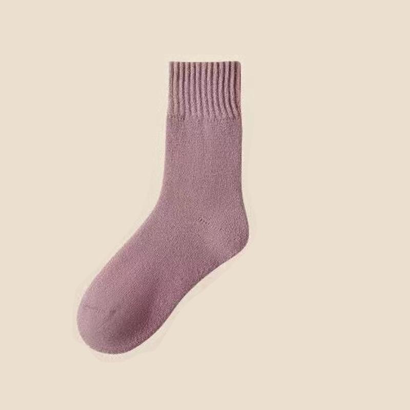 Women's Autumn and Winter Mid-calf Socks with Fleece and Thickened Long Calf Postpartum Socks, Floor Super Thick Warm Fleece Socks