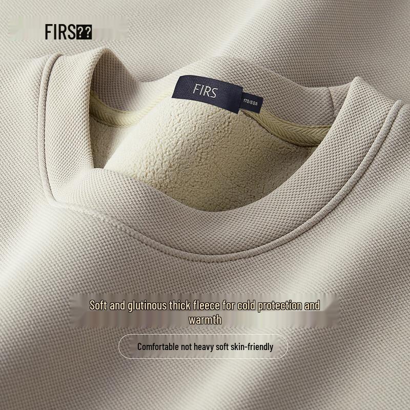 FIRS Men's Fleece-Lined Round Neck Sweatshirt