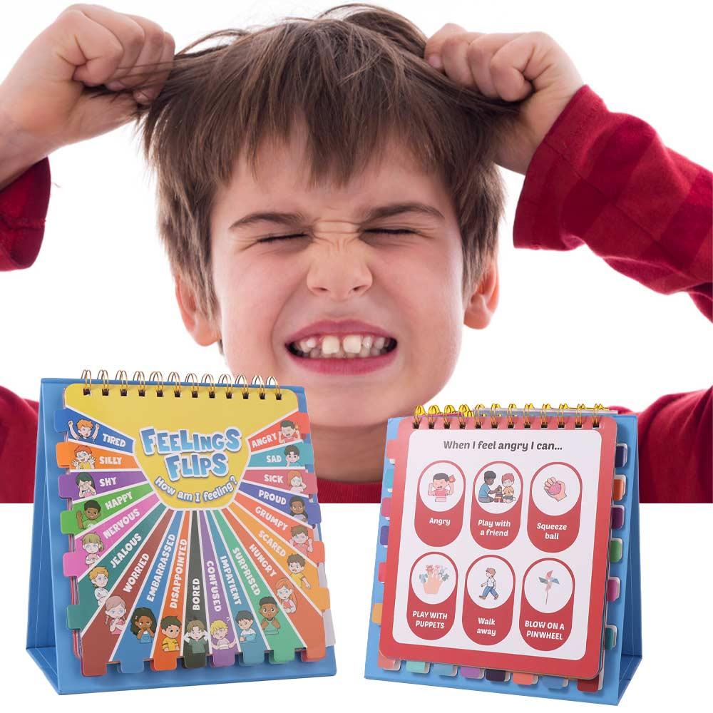 Interactive Feelings and Emotions Book Montessori Reading Flip Book  Boys and Girls