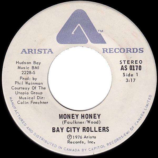 7inch Record BAY CITY ROLLERS Money Honey Maryanne AS0170 ARISTA 1976 Canada Pop Used