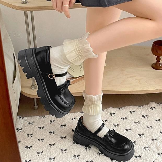 Módní roztomilé retro mašličkové platformové boty na silném podpatku dámské 2025 nové jarní a podzimní boty Mary Jane s nízkým svrškem