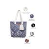 Blue Diamond Textured Cotton Tote Bag