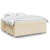 VidaXL Slat Bed Base with Mattress Cream 180x200 Cm Fabric 3285496