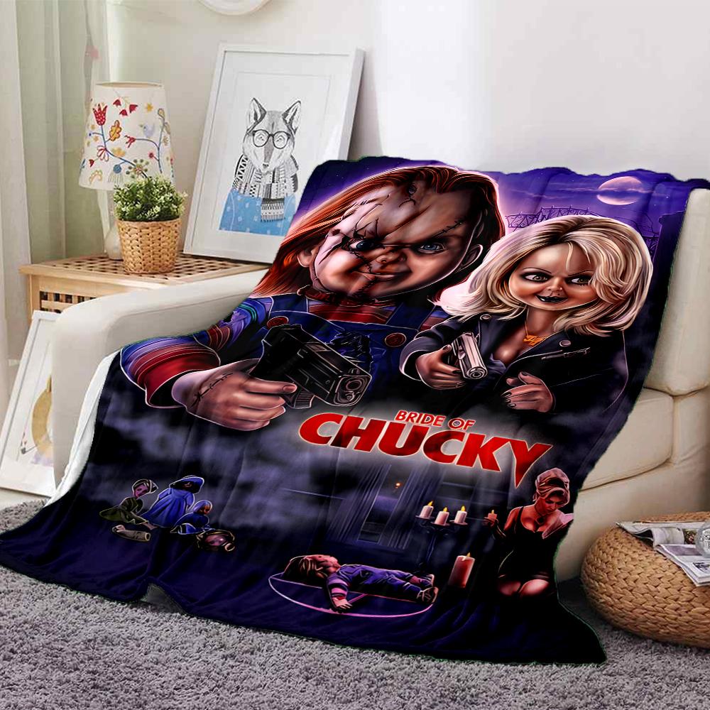 1pc Blanket - CHUCKY Print Design,Lightweight Blanket for Sofa,Bed- Soft &Warm,Gift for All Seasons