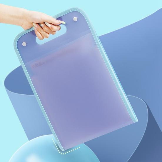 Expanding File Folder A4 13 Compartment Translucent File Case with Handle Waterproof Document Organizer Student Test Papers School Supplies
