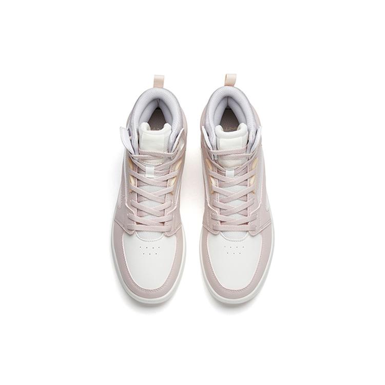 New Anta Street Naughty High Top Skateboard Shoes Women's White Gray 122238067-4