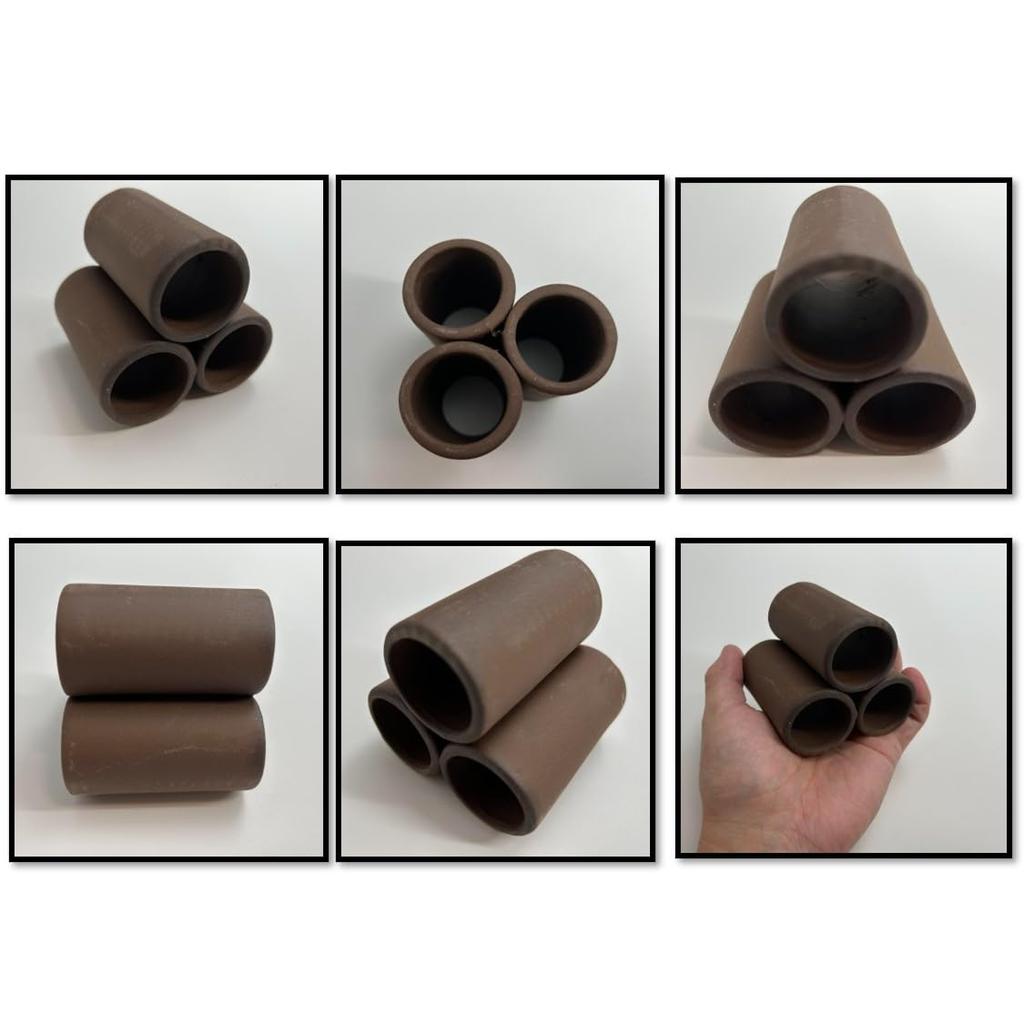 ST TS Aquarium Fish Tank Hideout Clay Pipe Tunnel for Shrimp, Goldfish, Medaka, and Octopus, Ornament, Decorative Ornament (5 Clay Pipes)