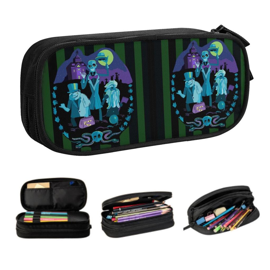 Custom Haunted Mansion Kawaii Pencil Cases Girl Boy Large Capacity Pencil Box Students Stationery