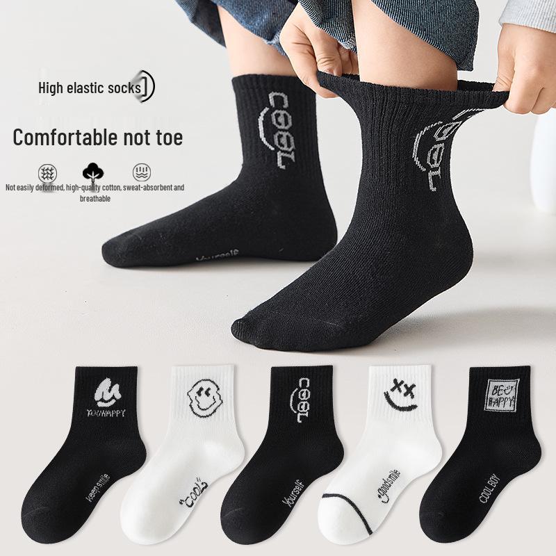 25 Nouvelles Chaussettes en Coton Mi-Mollet Couleur Unie pour Filles Automne/Hiver