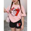 Conjunto de 2 piezas de Verano para Niños, Casual Deportivo de Tendencia, Estampado de Patrón 3D, Camiseta de Cuello Redondo y Pantalones Cortos