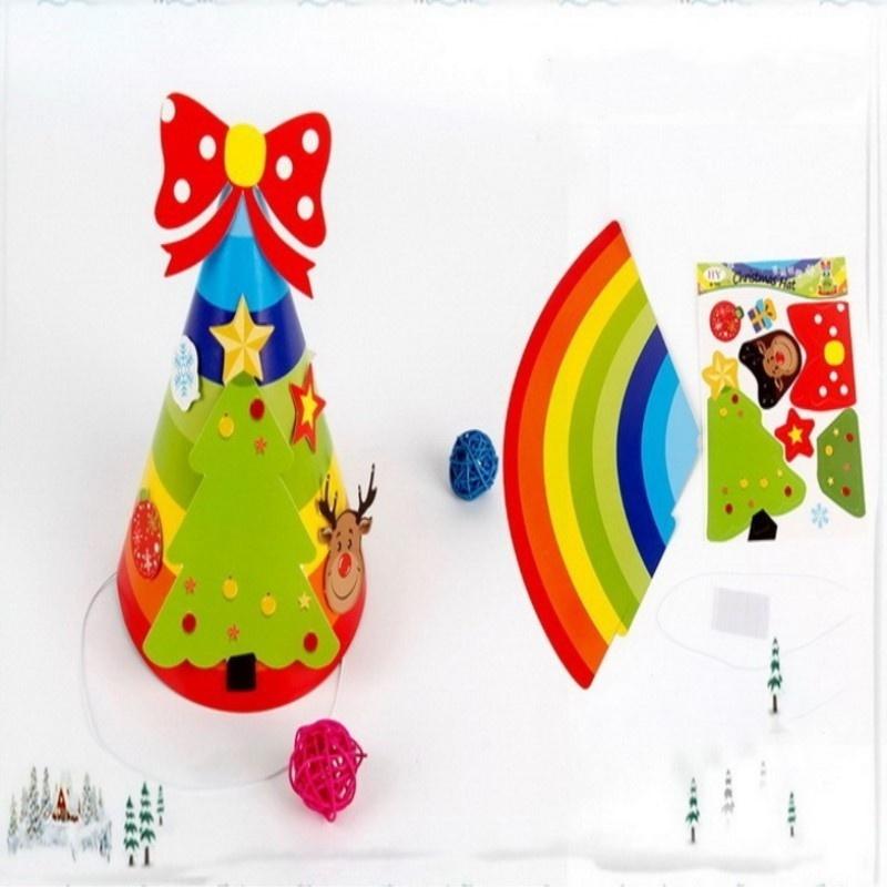 Neu 2 Stück Neuer Weihnachtshut Kinder Papier Dekorativer Hut DIY Party Weihnachtshut Weihnachts Papier H