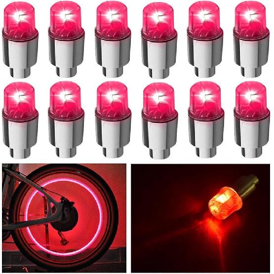 12 PCS LED Wheel Lights Flash Light Tire Valve Cap Lamp For Car Trucks Motorcycle Bike (Blue)