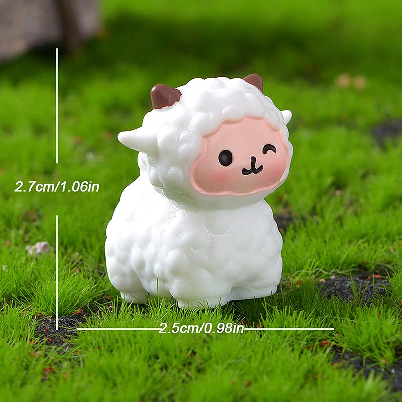 Ornament Micro Peisaj Oaie Desene Animate Drăguțe, Figurine Miel, Miniaturi, Decorațiuni Desktop Acasă, Accesorii Recuzită Casă de Păpuși, Cadou