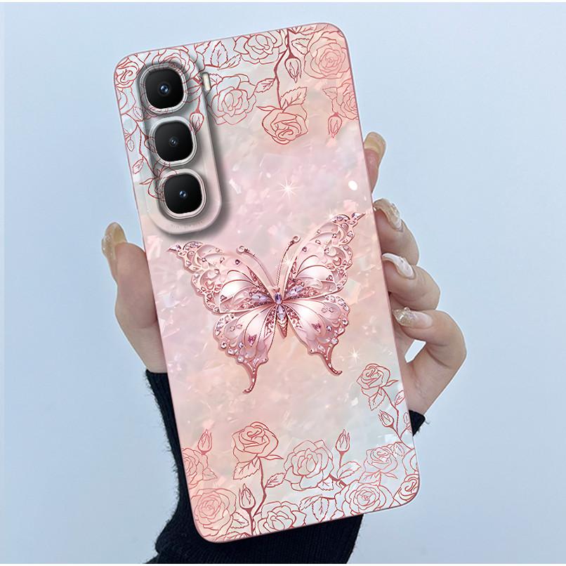 For Infinix Hot 60 Pro Plus Case Fashion Simplicity Flower Liquid Silicone Camera Protection Cover For Infinix Hot 60 Pro+ Capa