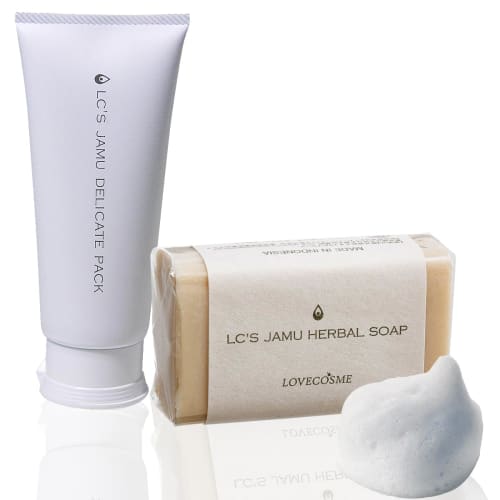 

LC Love Cosmetics Jamu Herbal Soap 68g & Delicate Pack 100g Set (Delicate Zone Soap) for Women