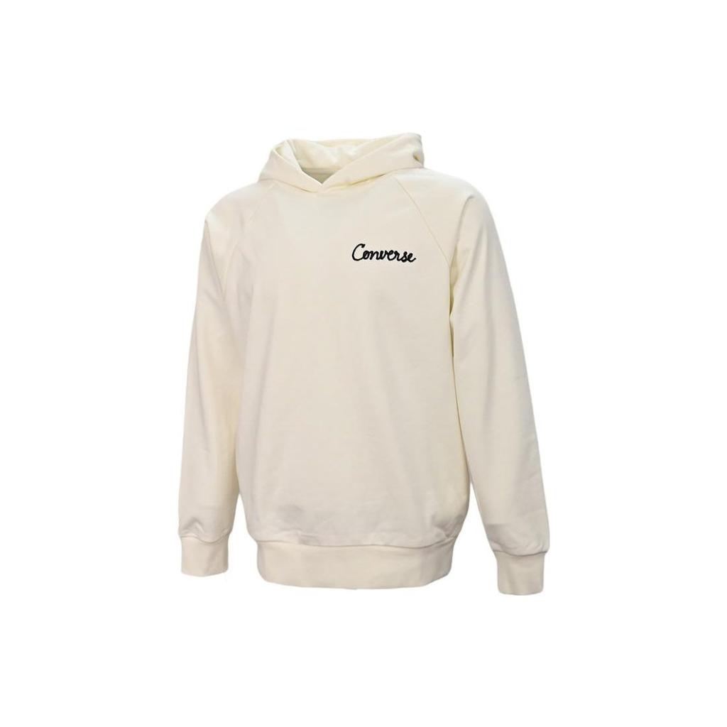 Converse RAGLAN ELEVATED Sweatshirts Men's White Hooded Moderate Regular 10024580-A04