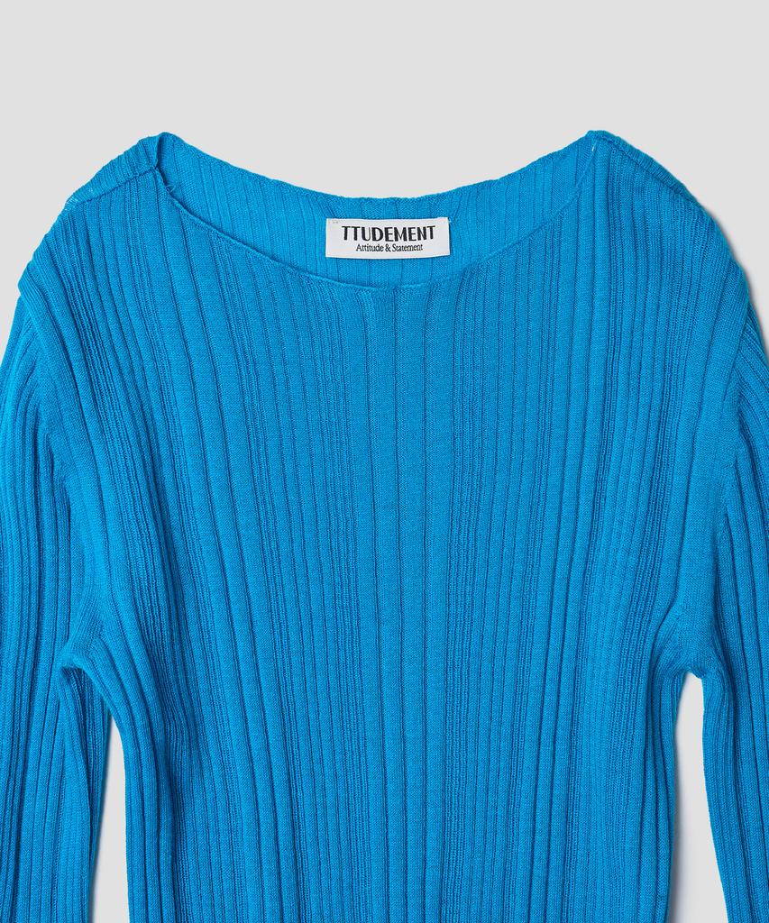 Tudument Boatneck Rib Knit_Teal Blue