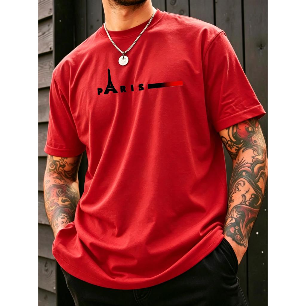 Printed short-sleeve T-shirt, soft and comfortable basic fit, loose and relaxed, unisex, perfect for casual, athletic, and everyday wear
