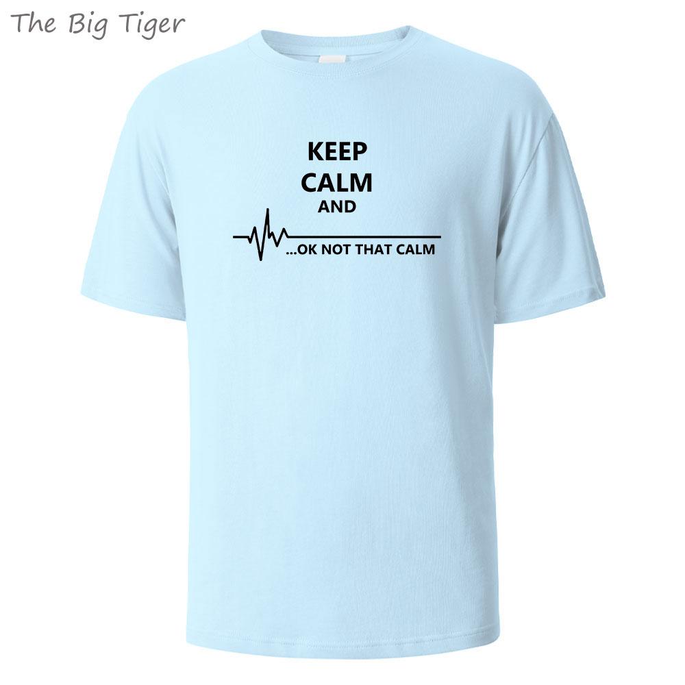 Keep Cale Printed Essential Cotton Tshirt Men Casual Short Sleeve Crew Neck Soft Fabric Breathable Summer Top Mens Tshirt