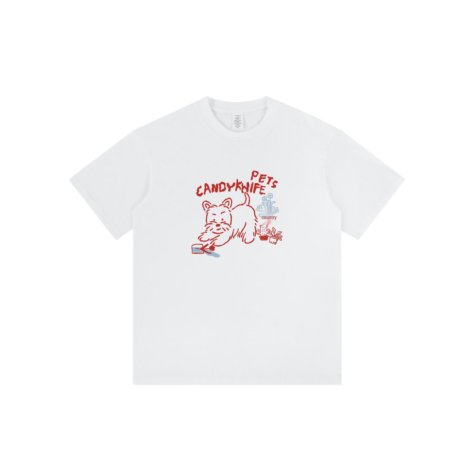 

Летняя женская приталенная футболка с коротким рукавом и принтом щенка, с нишевым дизайном спущенного плеча и небольшим вырезом горловины 3XL