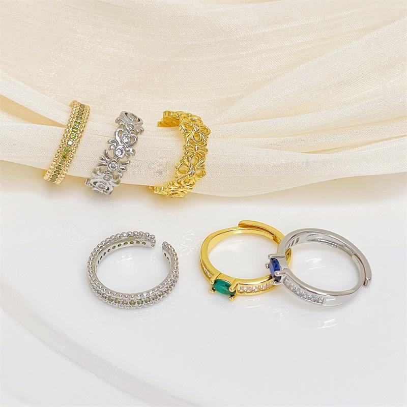 Retro Court Style Open Ring, Colorful Treasure, High-End Sense, Fashion Niche Design Sense, Medieval Ring, Index Finger Ring