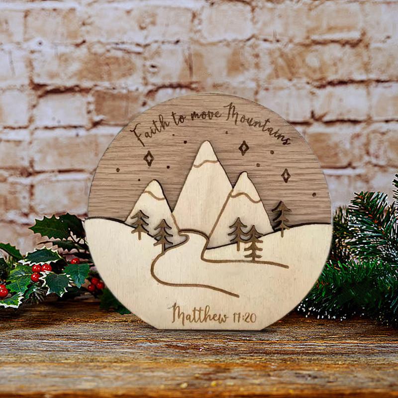 Christmas Table Sign | Christmas Verse Scene Sign | Christmas Ornament Standing Verse Scene Sign Desk Ornament Decoration