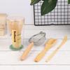 4Pcs Matcha Whisk Set Handmade Bamboo Matcha Whisk Traditional Tea Scoop Deep Scoop Tea Strainer Clear Whisk Storage Holder