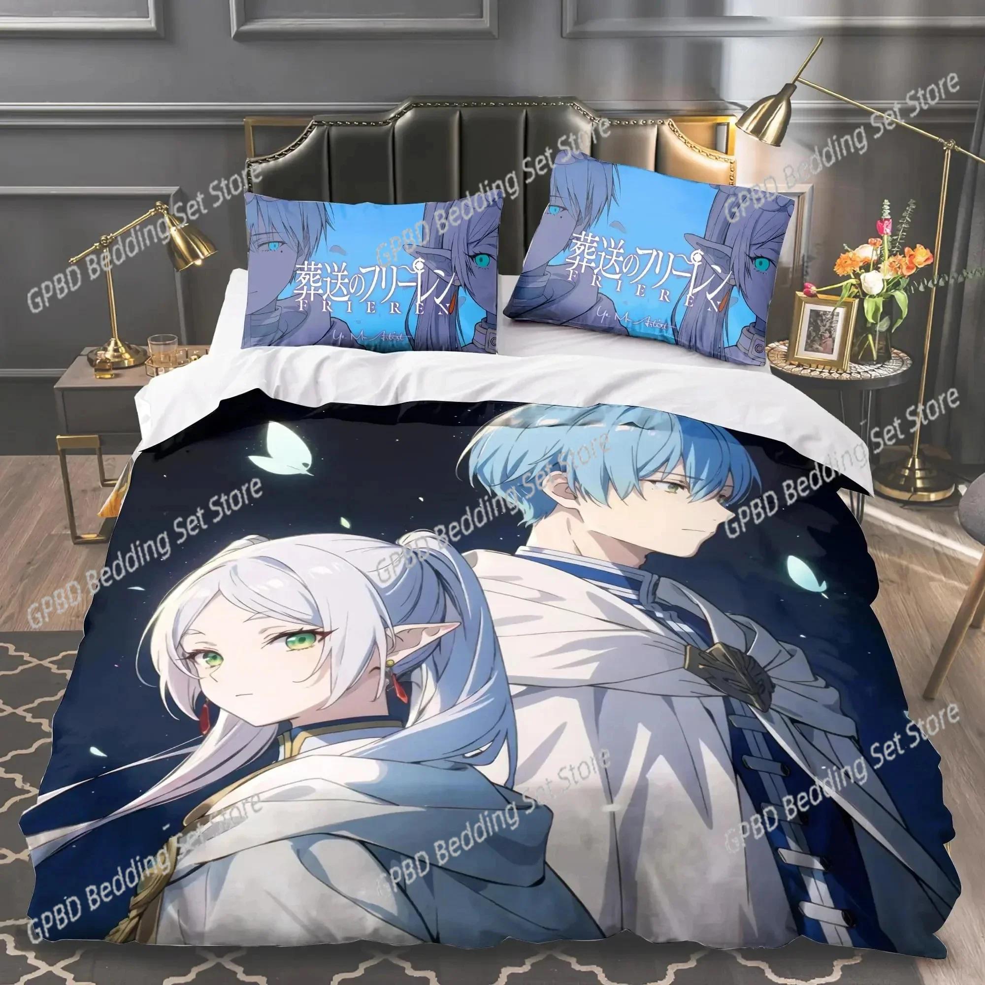 

Comforter 3D Print Anime Frieren Beyond Journey S End Bedding Set Bedroom Soft Modern S Comefortable Quilt Comforter (quilt)-EU Single(135*200cm)3pcs