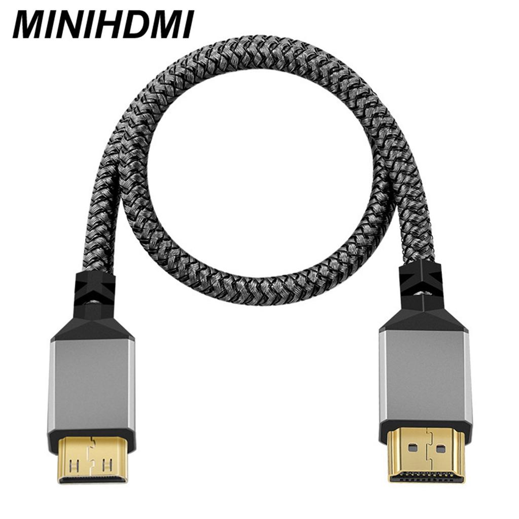 Nylonowy Kabel MINI HDMI Do HDMI HDMI2.0 MINIHDMI Męski A Męski 4K 60HZ HD 1080P Konwerter Adapter 1M 2M 3M 5M 10M Przewód TV Kamera
